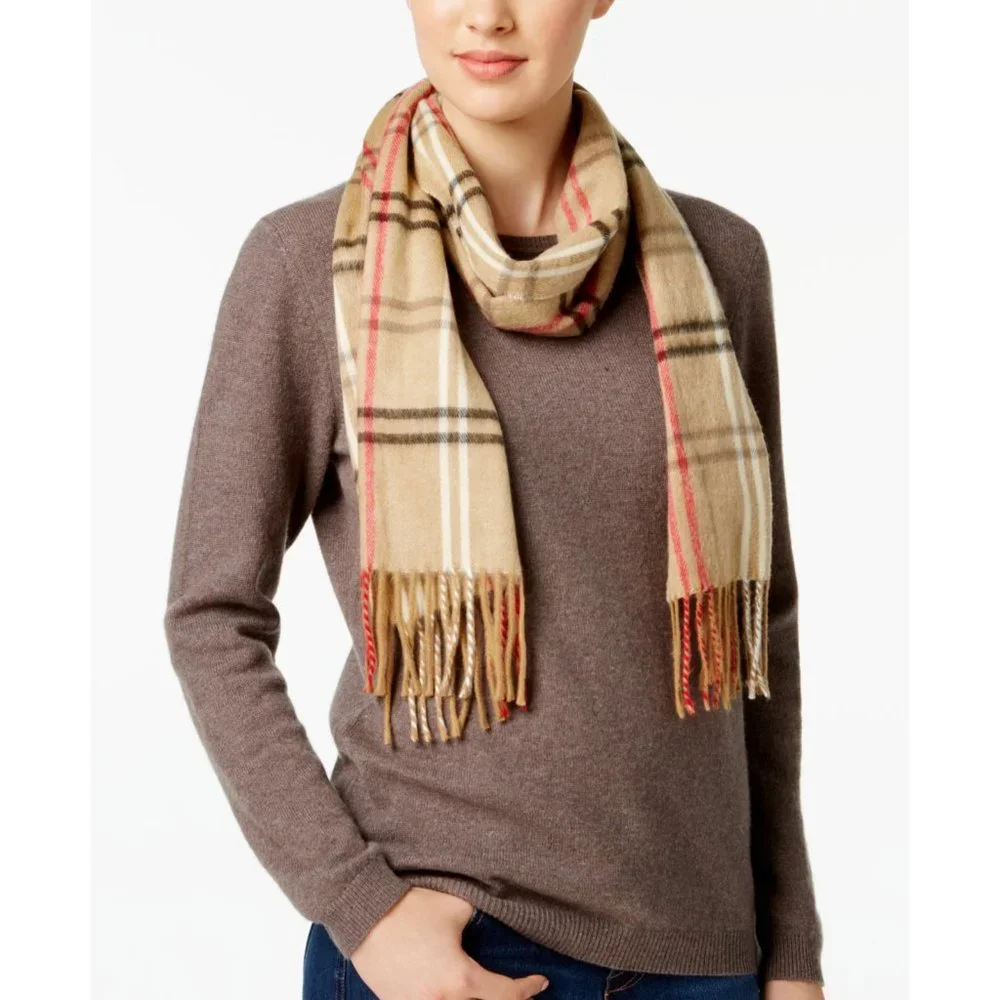 😀 3 for $20 NWT Cejon Made in Italy Grid Pattern Plaid Woven Soft Scarf